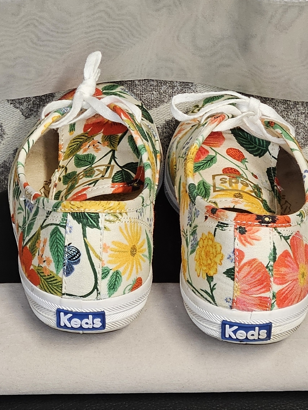 Keds Rifle Paper Co Champion Low Profile Floral Garden Canvas Lace Up Sneakers - Picture 4 of 10